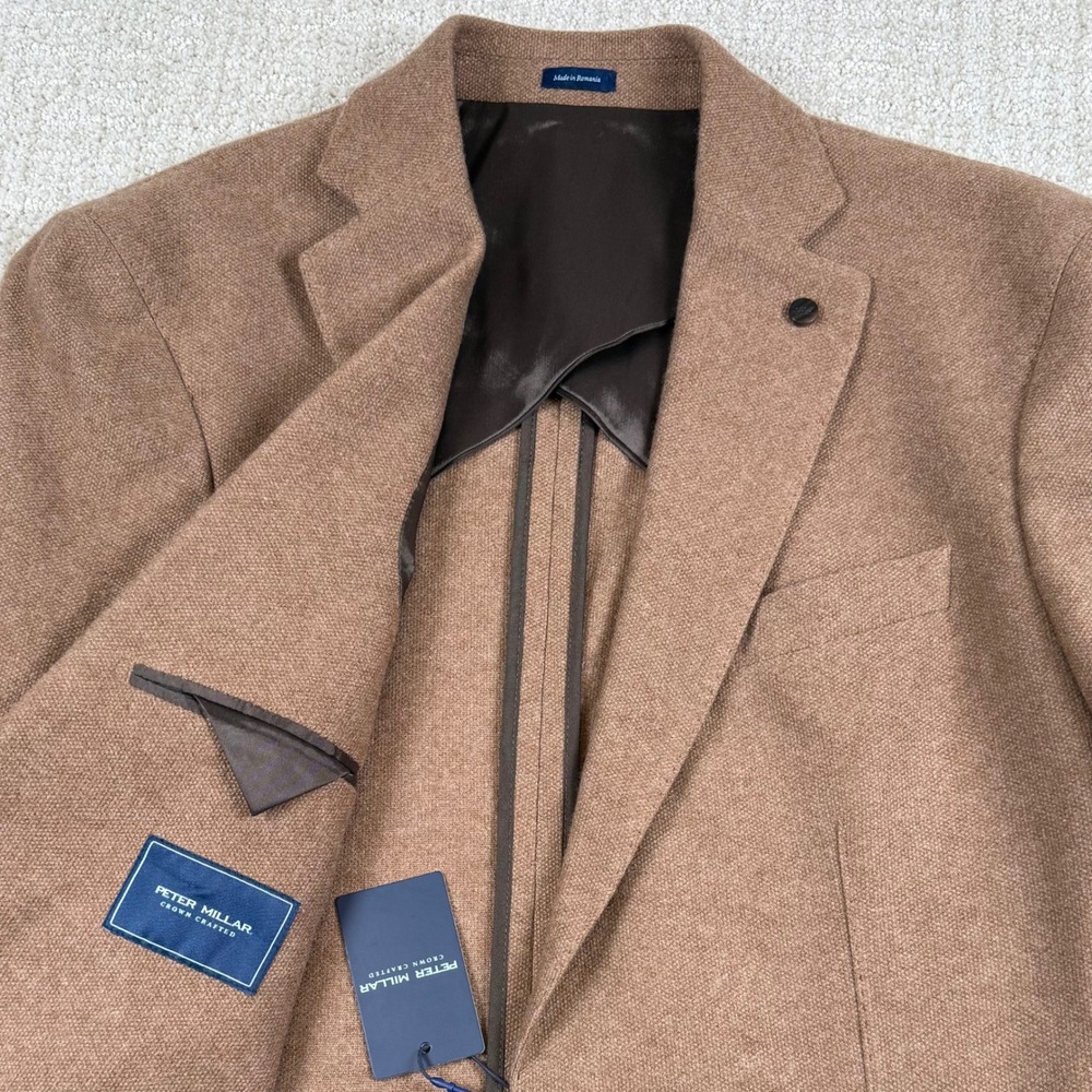NEW Peter Millar Mens 42R Brown 100% Cashmere Crown Crafted Blazer $1,995 MSRP